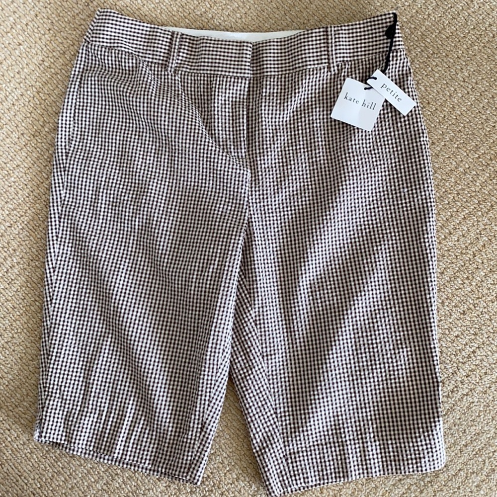 NWT Kate Hill Seersucker Bermuda Shorts Size 2P